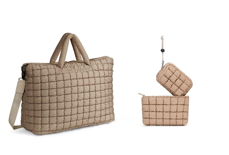 makeup bag khaki+weekender bag khaki