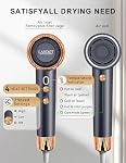 LANDOT Séchoir ionique haute vitesse pour un séchage rapide & Contrôle des frizzules - Professionnel 110000 RPM Séchoir à sourcils sans brosse, faible bruit, léger & Design compact pour la maison & Voyages