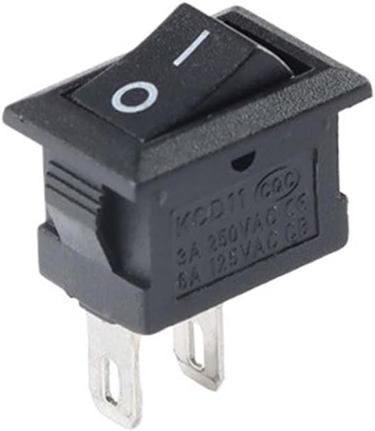 5Pcs KCD11 Rocker Switch 10 * 15mm Push Button Switch ON-Off/ON-Off-ON 2 Pins / 3 Pins 3A 250VAC / 6A 125VAC 10x15mm(Black 2P 2Gear)