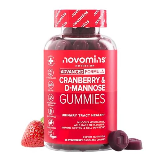 D Manosa y Arandano Rojo Gominolas - Salud del Tracto Urinario y Cistitis - 60 Gominolas - Zinc, Magnesio y Biotina - Infecciones Urinarias - Veganas y Sin Gluten - Cranberry y D-Manosa - Novomins