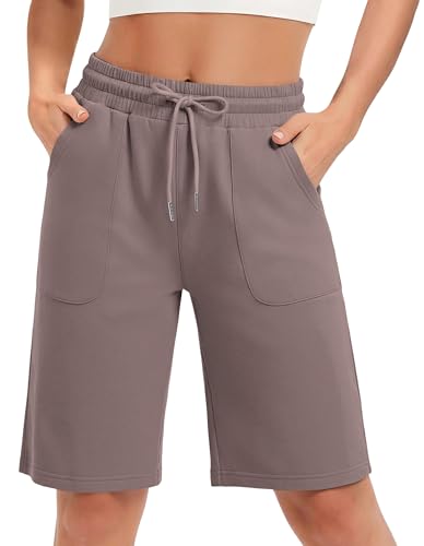 SPECIALMAGIC Women's 10" Bermuda Sweat Shorts ScubaTaupe 2XL