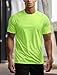 Zengjo Mens Running Shirt Hi Vis(Neon Green,L)