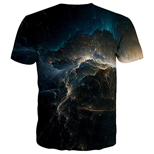 Linnhoy Funny T-Shirts For Men Graphic Tees Men's Novelty 3D Printed Shirts Women Short Sleeve Youth Black Grey Casual Tops Unisex Adults Teens Clothes Cool Boys Girls Space Colorful Sports Size L #TOP1
