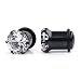 Ruifan Black Plated 316L Surgical Steel Single Flare Prong Set Clear CZ Ear Stretcher Expander Plugs Piercing Gauge with O-Ring 0G(8mm)- Sold As a Pair