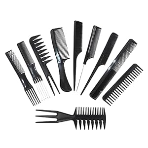 Syga Set Of 10 Professional Hair Cutting & Styling Comb Kit