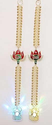 Door Hangings, Subh - Labh Lotus Design Wall Hangings with LED Li...