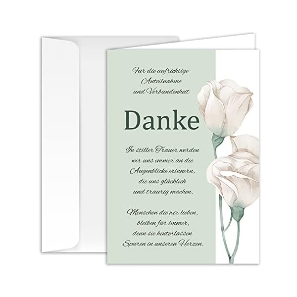 10 Danksagungskarten Trauer mit Text und Umschlag Dankeskarte Klappkarten Trauerkarten Danksagungskarte Kondolenzkarten… – Bild 3