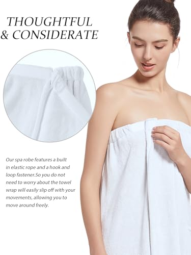 Image of Women'S Soft Wrap Towel Full Length,Bath Robe After Shower Female Plush Long,Spa Bathrobes Lightweight With Pockets