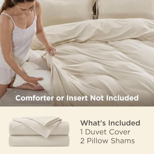 Bedsure Duvet Cover Queen Size, Double Brushed Bedding Set, Light Beige - 2