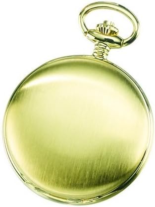 212 Main Charles-Hubert- Paris Brass Gold-Plated Satin-Finish Mechanical Hunter Case Pocket Watch #