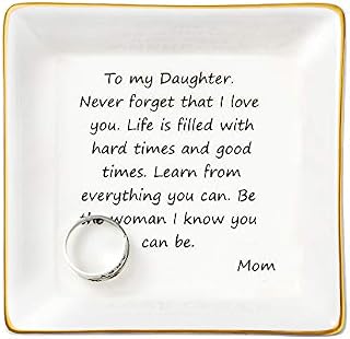 JoycuFF Gifts for Daughter from Mom Jewelry Trinket Tray Unique Daughter Gifts for Women Birthday Mother's Day Thanksgiving Day Christmas Graduation