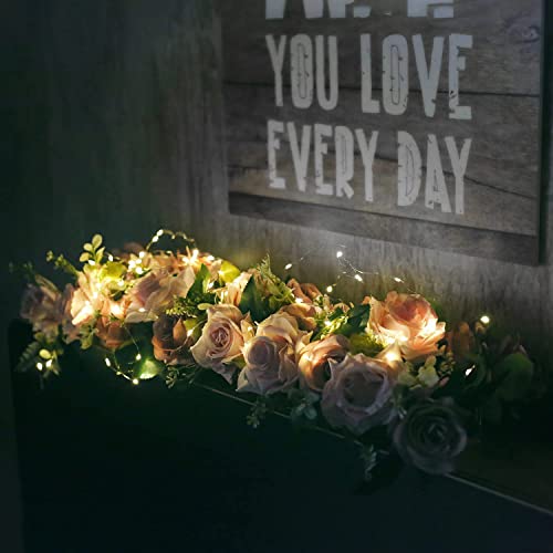 Purhyac Rectangular Floral Centerpiece For Dining Table, Led Lights Clear Acrylic Flower Vase Rectangular Floral Centerpiece For Weddings Home Decor (12 * 3.9 * 2.5 In), 12*3.9*2.5 In/12 Holes #TOP2