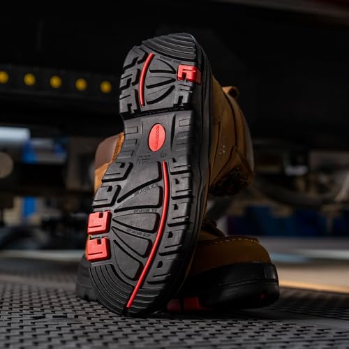 ROCKROOSTER Steel Toe Work Boots for Men, 6 Inch Wide Lace up ASTM F2413-18 EH Durable Moc Toe Work Boot(AK370)4