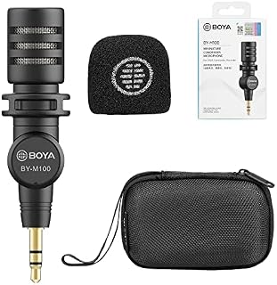 BOYA Mini Omnidirctional 3.5mm TRS Condenser Microphone for DSLR Camera Camcorder Recorder Video Recording