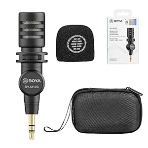 BOYA BY-M100 Mininatur 3,5 mm TRS Omnidirektionales Kondensatormikrofon für DSLR, Camcorder, Recorder