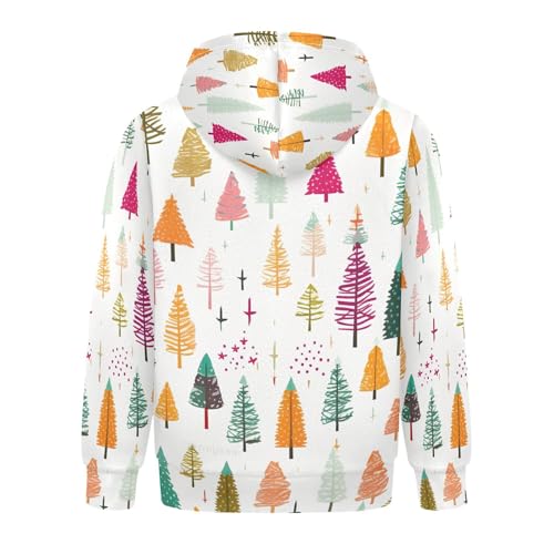 Kids Hoodies Sweaters Christmas Xmas Trees Hooded Sweatshirts with Big Pockets for Boys Girls B04002802