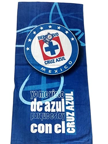 Edredones, Home Colap Toalla Estampada Deportivo Cruz Azul FC Algodón 100% Medio Baño (70 cm x 140 c.m.) Producto Oficial yo me Visto de Azul