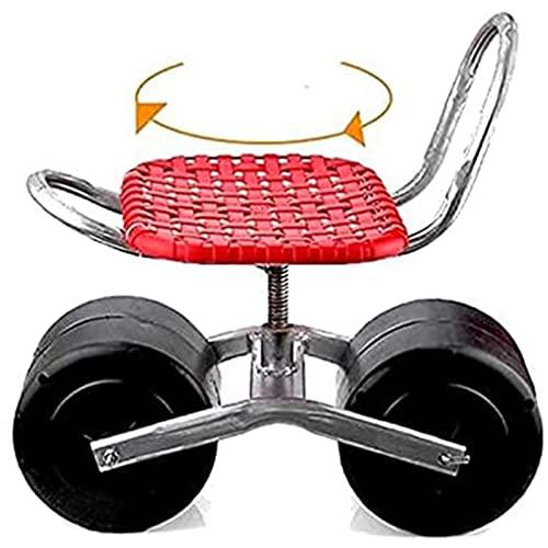 OZBME Gardening Stools Garden Kneeling Pad Rolling Work Seat Cart Stool Gardening Stool Adjustable Height 360 Degree Swivel Seat for Weeding Gardening And Outdoor Lawn Care Garden Cart (1)