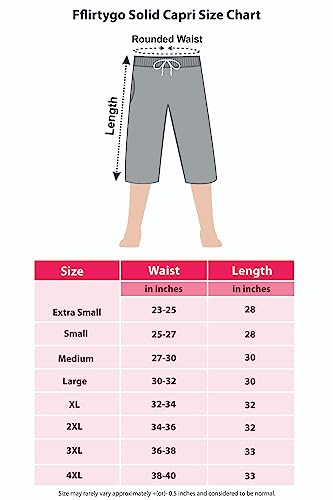 Image of Fflirtygo Women's Cotton Plain Calf Length Capri | Nightwear Short Pyjama | 3 /4th Solid Pyjama Pant | Regular Fit Casual & Lounge Wear Capri Combo (Pack of 2)
