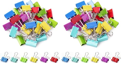 Mr. Pen- Colored Binder Clips, 1.25 inch, 50 Pack, Medium, Color Binder Clips Medium Size, Binder Clip, Paper Clips for Paperwork, Office Clips