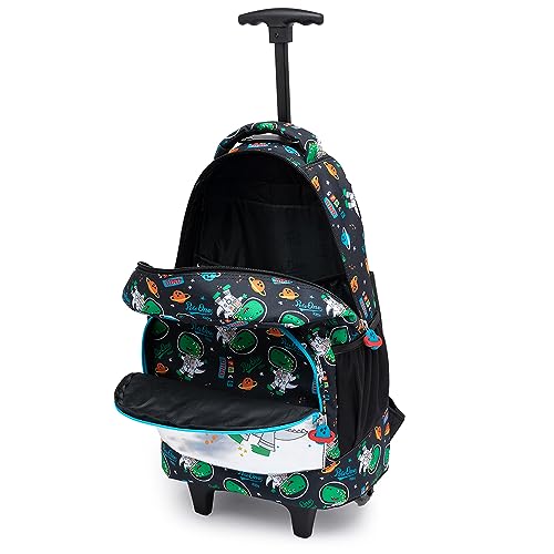 Kit Escolar Infantil Polo One Dino Astronauta Mochila de Carrinho Lancheira Térmica e Estojo