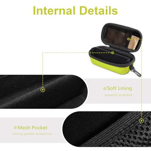 Image of Bukere Double Eyeglasses Case with Adjustable Slots, EVA Hard-shell Travel Dual Glasses Sunglasses Organizer for Men Women