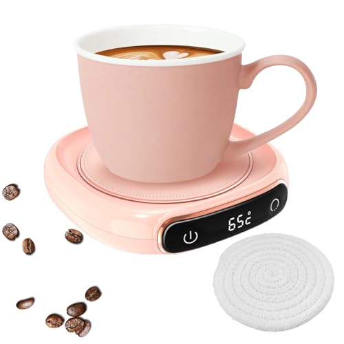 Coffee Mug Warmer, 3 Temp Settings Mug Warmer for Desk, Cup Warmer with LED Lights, Suitable for Coffee Mugs, Flat Bottomed Glasses, Stainless Steel Cups, Ceramic Mugs, Milk Boxes (No Cup)