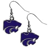 NCAA Siskiyou Sports Womens Kansas State Wildcats Chrome Dangle Earrings One Size Team Colors