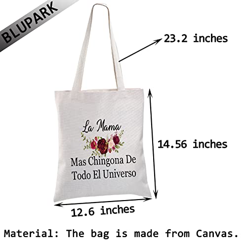 BLUPARK Mexican Mom Shopping Bag Mother's Day Gift La Mama Mas Chingona De Todo El Universo Shoulder Bag For Spanish Mom2