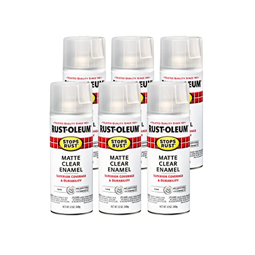 Image of Rust-Oleum 285093-6PK Stops Rust Spray Paint, 12 oz, Matte Clear, 6 Pack