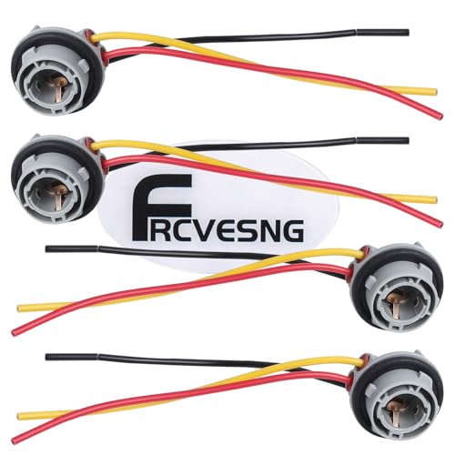 FRCVESNG 1157 LED Bulb Socket Plug, Car Turn Signal Brake Light Tail Light Base Plug Connector with Wiring Harness for Most Cars, Trucks and SUVs- 4 Pcs