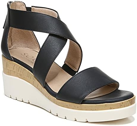 SOUL Naturalizer Womens Goodtimes Wedge Sandal, Black, 8.5 Wide US | Image 3