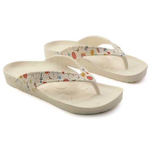 Image of Liberty A-HA HAPPI-LE Casual Slipper For Women - Beige | Slip-on /Flip Flops - Durable and Lightweight | Comfortable and Soft Outsole for Everyday Wear - Stylish Footwear & Cushioned Footbed