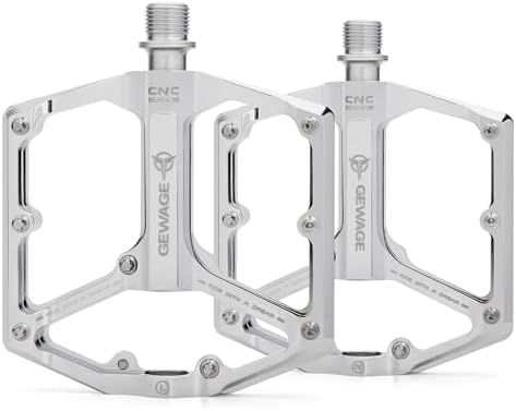 GEWAGE MTB Fahrradpedale, CNC-Aluminium, 3 abgedichtete Kugellager | Leichte Flat Pedale mit breiter Plattform, 16 Pins und 3 abgedichteten Kugellagern für leichtgängigen Lauf; vie