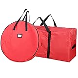 48“ Christmas Tree Storage Bag with 30” Christmas Wreath Storage Container – Fits up to 7.5 ft...