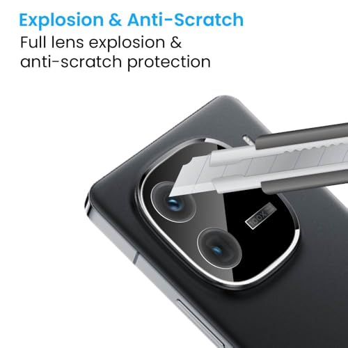 Image of FIRST MART Black Camera Lens Protector for iQOO 12 | 9H Tempered Glass, HD Clear, Scratch Resistant, Anti-Fingerprint, Case-Friendly | Pack of 1