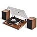 Arkrocket Cassini Vinyl Record Player Wireless Bluetooth Turntable Builds in Phono Preamp and Comes with 40W External Speakers Retro Wooden Shell High-Fidelity Sound