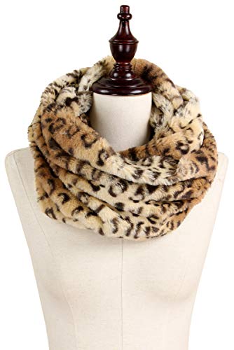 stylesilove Women Winter Elegant Faux Fur Leopard Print Infinity Tube Scarf Neck Warmer2