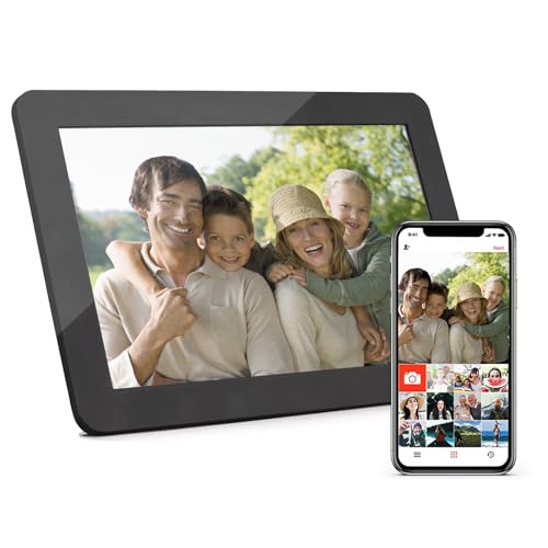 Frameo Digital Picture Frame WiFi,10.1-Inch Smart Digital Photo Frame- Touch Control,Auto Rotate, APP Share,16GB, WiFi,Cloud,with Stand for Family & Friends