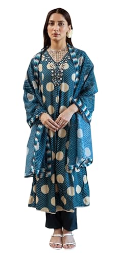 Pantalon kurti avec dupatta en coton pour silhouette fluide
