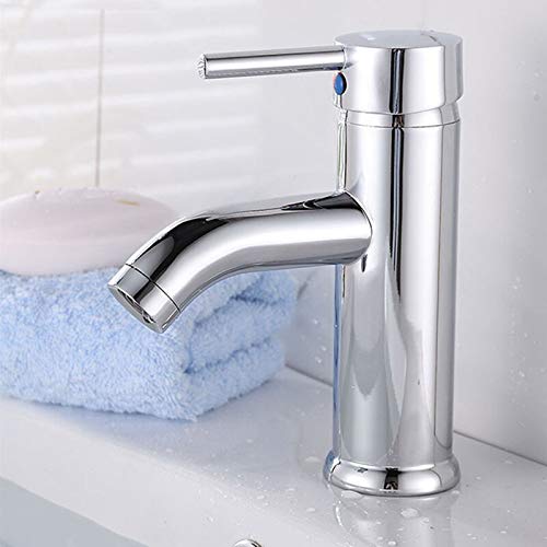 Robinet mitigeur eau chaude froide en acier inoxydable anti-corrosion pour évier de salle d'eau