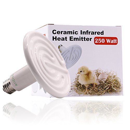 Aiicioo 250 Watt 110 Volt Ceramic Heat Emitter for Reptiles or Amphibians White
