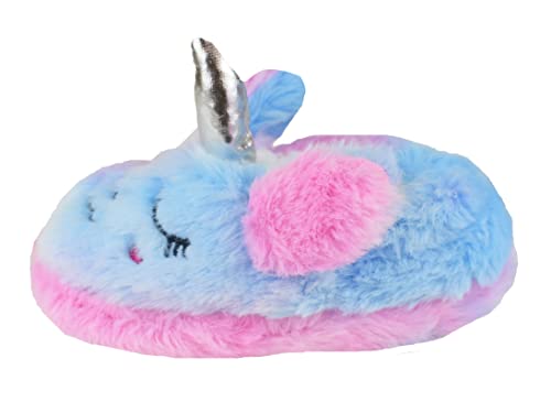 Girls/Kids Warm Unicorn Slippers with Fuzzy Plush Fleece House Slip-on Shoes2