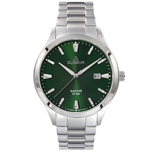 Preisvergleich Produktbild Dugena Herrenuhr mit massivem Edelstahlband Saphirglas 20 Bar Datum 4460974