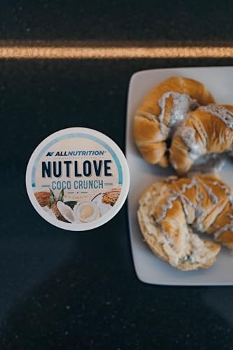 ALLNUTRITION Nutlove Coco Crunch - Kokoscreme - Brotaufstrich ohne Zucker - Zuckerfreie Weißer Crunch-Aufstrich mit Mandelflocken - Zuckerfreie Süssigkeiten - Aufstrich ohne Zucker - 500 g