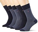 Business Tommy Hilfiger Herren TH MEN BIRDEYE BOX 5P Socken, Blau (Dark Navy 322), 39/42 (5er Pack)