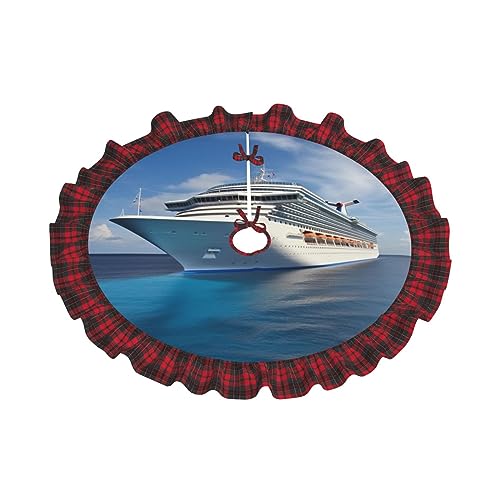 Jupe de sapin de Noël paquebot 76 cm tapis de base imprimé