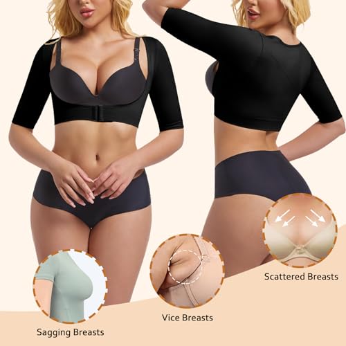 Image of ONEW Upper Arm Shaper Compression Sleeves For Women Faja Post Surgery Slimming Posture Corrector Tops Shapewear