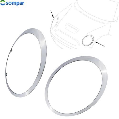 Osompar Headlight Trim Ring Headlamp Bezel Compatible with 2007-2015 Mini Cooper R55 R56 R57 R58 R59 Replaces 51137149905 51137149906 Chrome Pair Driver Passenger Side by Osompar - Image 3