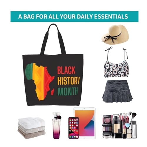 Black History Tote Bag for Women Large Casual Should Bag with Inside Pocket Reusable Handbag Shopping Bag4
